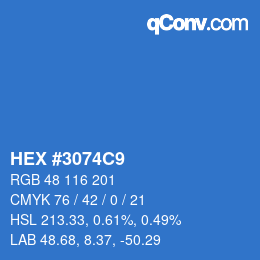 Color code: HEX #3074C9 | qconv.com