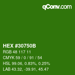 Color code: HEX #30750B | qconv.com