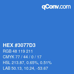 Color code: HEX #3077D3 | qconv.com