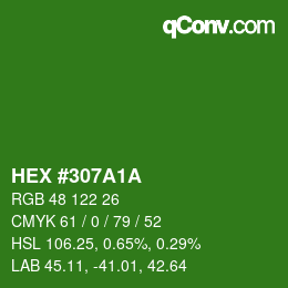 Color code: HEX #307A1A | qconv.com