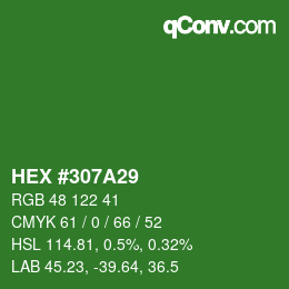 Color code: HEX #307A29 | qconv.com