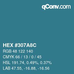 Color code: HEX #307A8C | qconv.com