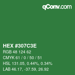 Color code: HEX #307C3E | qconv.com