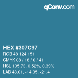 Color code: HEX #307C97 | qconv.com