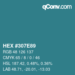 Farbcode: HEX #307E89 | qconv.com