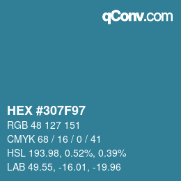 Color code: HEX #307F97 | qconv.com
