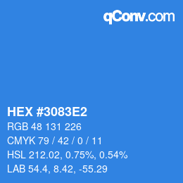 Color code: HEX #3083E2 | qconv.com