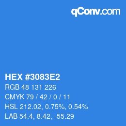 Color code: HEX #3083E2 | qconv.com