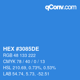 カラーコード: HEX #3085DE | qconv.com