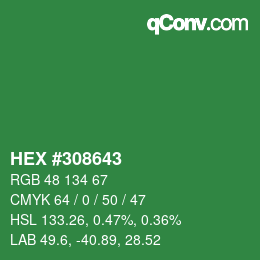 Color code: HEX #308643 | qconv.com