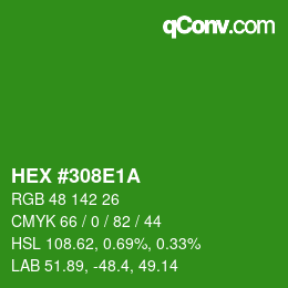 Color code: HEX #308E1A | qconv.com