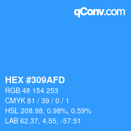 Color code: HEX #309AFD | qconv.com