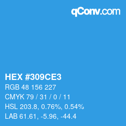 颜色代码: HEX #309CE3 | qconv.com