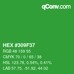 Color code: HEX #309F37 | qconv.com