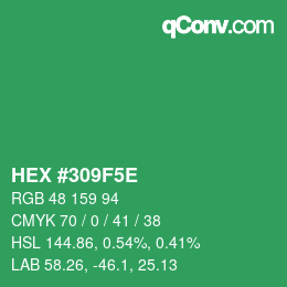 Color code: HEX #309F5E | qconv.com