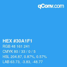 Color code: HEX #30A1F1 | qconv.com