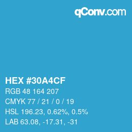 Código de color: HEX #30A4CF | qconv.com