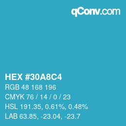 Color code: HEX #30A8C4 | qconv.com