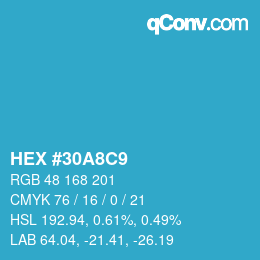 Color code: HEX #30A8C9 | qconv.com