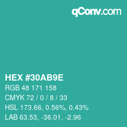 Código de color: HEX #30AB9E | qconv.com