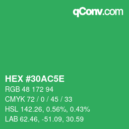 Farbcode: HEX #30AC5E | qconv.com