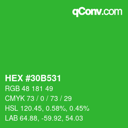カラーコード: HEX #30B531 | qconv.com