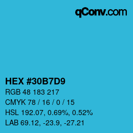 Color code: HEX #30B7D9 | qconv.com