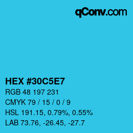 Color code: HEX #30C5E7 | qconv.com