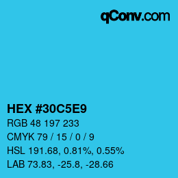 Color code: HEX #30C5E9 | qconv.com
