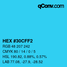 Color code: HEX #30CFF2 | qconv.com