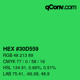 Color code: HEX #30D559 | qconv.com
