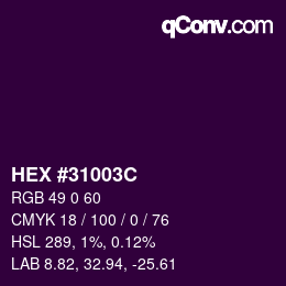 Color code: HEX #31003C | qconv.com
