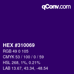 カラーコード: HEX #310069 | qconv.com
