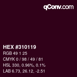 Color code: HEX #310119 | qconv.com