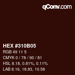 Color code: HEX #310B05 | qconv.com
