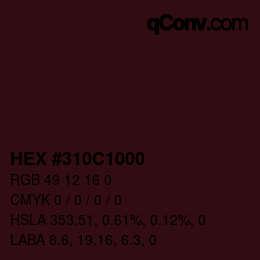 Farbcode: HEX #310C1000 | qconv.com
