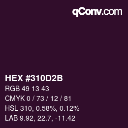 Color code: HEX #310D2B | qconv.com