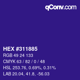 Color code: HEX #311885 | qconv.com