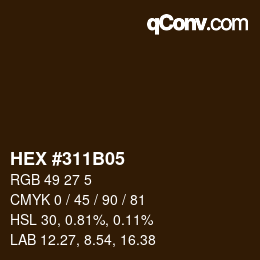 Color code: HEX #311B05 | qconv.com