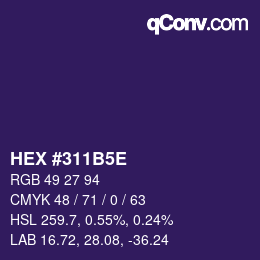 Color code: HEX #311B5E | qconv.com