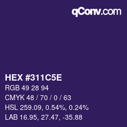 Color code: HEX #311C5E | qconv.com