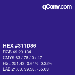 Color code: HEX #311D86 | qconv.com