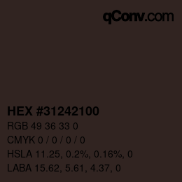 Código de color: HEX #31242100 | qconv.com