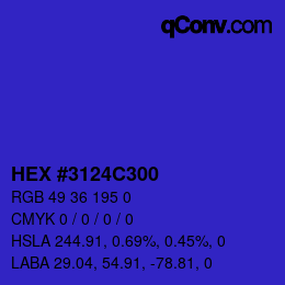 Color code: HEX #3124C300 | qconv.com