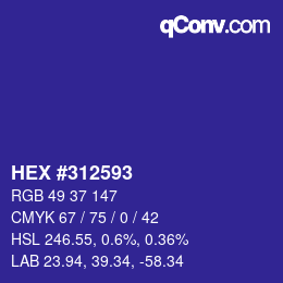 Color code: HEX #312593 | qconv.com