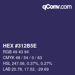 Farbcode: HEX #312B5E | qconv.com