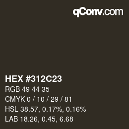 Color code: HEX #312C23 | qconv.com