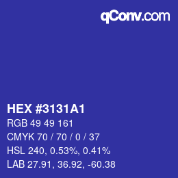 Color code: HEX #3131A1 | qconv.com