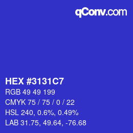 Color code: HEX #3131C7 | qconv.com