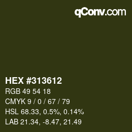 Color code: HEX #313612 | qconv.com